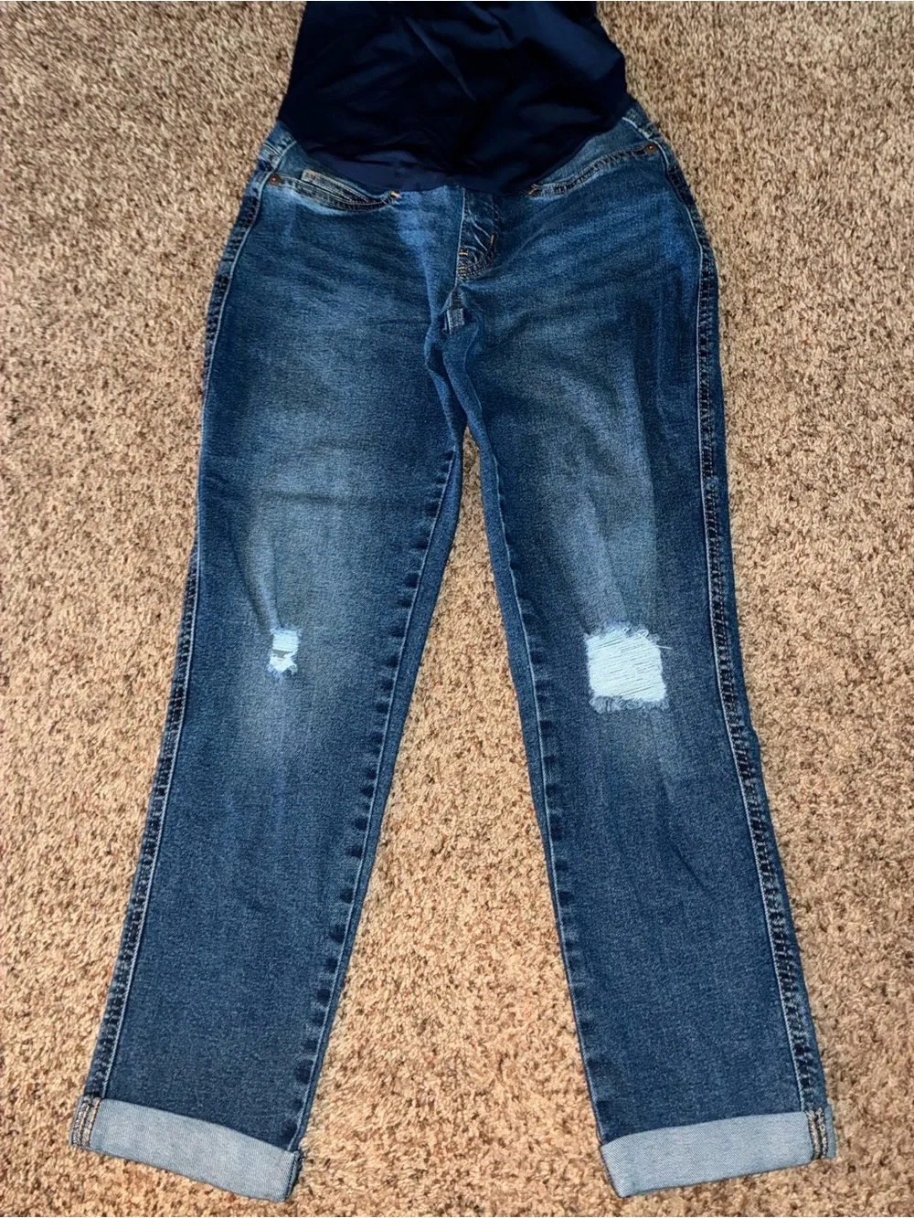 Signature by Levi Strauss Women's Maternity Distressed Boyfriend Jeans